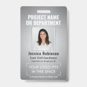 Badge Logo de l'entreprise ID photo QR Code à barres Bro (Front)