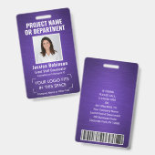 Badge Logo de l'entreprise ID photo QR Code à barres bro (Front & Back)