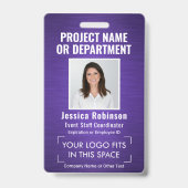 Badge Logo de l'entreprise ID photo QR Code à barres bro (Front)