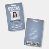 Badge Logo de l'entreprise ID photo QR Code à barres Dus (Recto et verso)