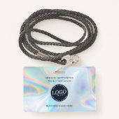 Badge Logo de l'entreprise Identifiant de l'employé holo (Derrière avec lanière)