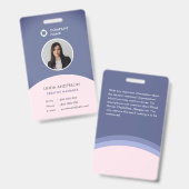 Badge Logo de l'entreprise Identifiant photo de l'employ (Avant & arrière)