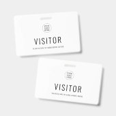 Badge Logo de l'entreprise Modern Simple Visitor Pass (Avant & arrière)