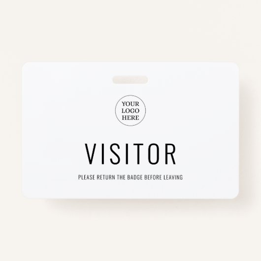 Badge Logo de l'entreprise Modern Simple Visitor Pass (Devant)
