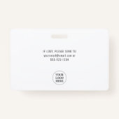 Badge Logo de l'entreprise Modern Simple Visitor Pass (Dos)