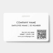 Badge Logo de l'entreprise moderne ID photo de l'employé (Back)