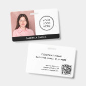 Badge Logo de l'entreprise moderne ID photo de l'employé (Front & Back)