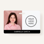 Badge Logo de l'entreprise moderne ID photo de l'employé (Devant)