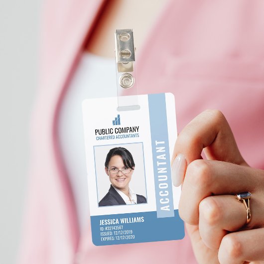 Badge Logo de l'entreprise moderne Photo ID employé