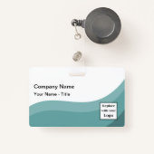 Badge Logo de l'entreprise moderne Sleek Nom du personne (Front with Retractable)