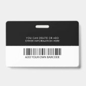 Badge Logo de l'entreprise | Nom de la photo Code-barres (Arrière)