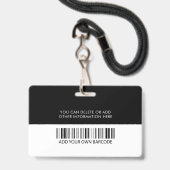 Badge Logo de l'entreprise | Nom de la photo Code-barres (Arrière avec lanière)