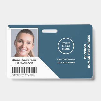 Badge Logo de l'entreprise Nom de la photo de l'employé