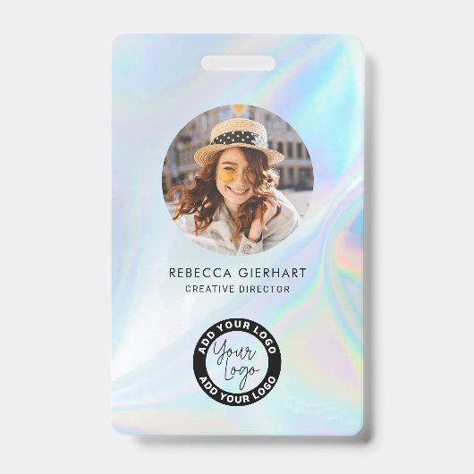 Badge Logo de l'entreprise Nom de l'employé Code photo (Avant)