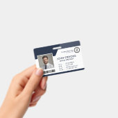 Badge Logo de l'entreprise Nom de l'employé Marine Blue  (Handheld)