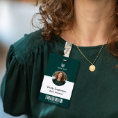 Badge Logo de l'entreprise Nom de l'employé vert Étiquet