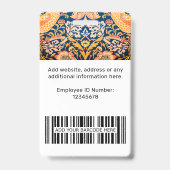 Badge Logo de l'entreprise Nom de l'enseignant personnal (Arrière)