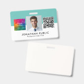 Badge Logo de l'entreprise personnalisable Code QR Photo (Avant & arrière)