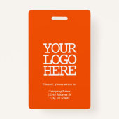 Badge Logo de l'entreprise personnalisée Code à barres E (Dos)