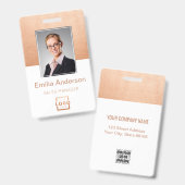 Badge Logo de l'entreprise personnalisée Code barre de b (Avant & arrière)