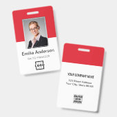 Badge Logo de l'entreprise personnalisée Code barre de b (Avant & arrière)