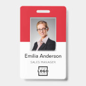 Badge Logo de l'entreprise personnalisée Code barre de b (Avant)