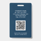Badge Logo de l'entreprise - Photo Blue ID de l'employé (Back)