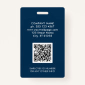 Badge Logo de l'entreprise - Photo Blue ID de l'employé (Dos)