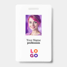 Logo de l'entreprise, photo, code Qr, nom