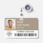 Badge Logo de l'entreprise Photo de l'employé Carte d'id (Avant avec rétractable)