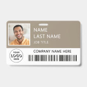 Badge Logo de l'entreprise Photo de l'employé Carte d'id (Avant)