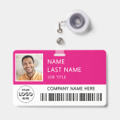 Badge Logo de l'entreprise Photo de l'employé Carte d'id (Avant avec rétractable)