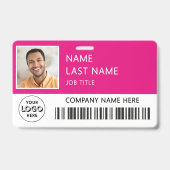 Badge Logo de l'entreprise Photo de l'employé Carte d'id (Avant)