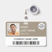 Badge Logo de l'entreprise Photo de l'employé Carte d'id (Avant avec rétractable)