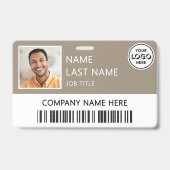 Badge Logo de l'entreprise Photo de l'employé Carte d'id (Avant)