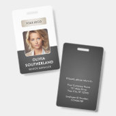 Badge Logo de l'entreprise photo de l'employé ID de sécu (Recto et verso)