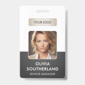 Badge Logo de l'entreprise photo de l'employé ID de sécu (Face)