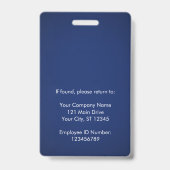 Badge Logo de l'entreprise photo de l'employé Insigne d' (Dos)