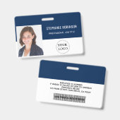 Badge Logo de l'entreprise, Photo de l'employé, Nom, Cod (Avant & arrière)