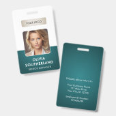 Badge Logo de l'entreprise photo de l'employé - Numéro d (Recto et verso)