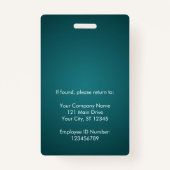 Badge Logo de l'entreprise photo de l'employé - Numéro d (Dos)