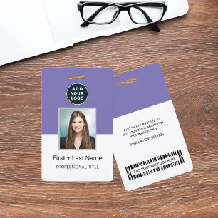 Badge Logo de l'entreprise Photo d'identité de l'employé