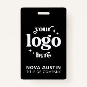 Badge Logo de l'entreprise professionnelle simple ID emp (Dos)