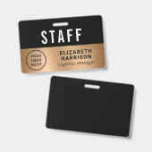 Badge Logo de l'événement de l'entreprise Employé Code O (Avant & arrière)