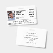 Badge Logo de l'hôpital de la pièce d'urgence infirmière (Front & Back)