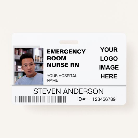 Badge Logo de l'hôpital de la pièce d'urgence infirmière (Devant)