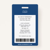 Badge Logo de l'hôpital de l'employé - Infirmière - Médi (Dos)