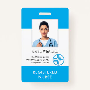 Badge Logo de l'hôpital et ID photo de l'employé personn