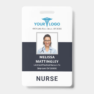 Badge Logo de l'hôpital personnalisé et ID photo de l'em