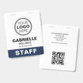 Badge Logo de l'ID de l'employé moderne Sécurité QR Mari (Avant & arrière)
